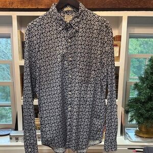 J. Crew Black and White Floral Button Down Shirt